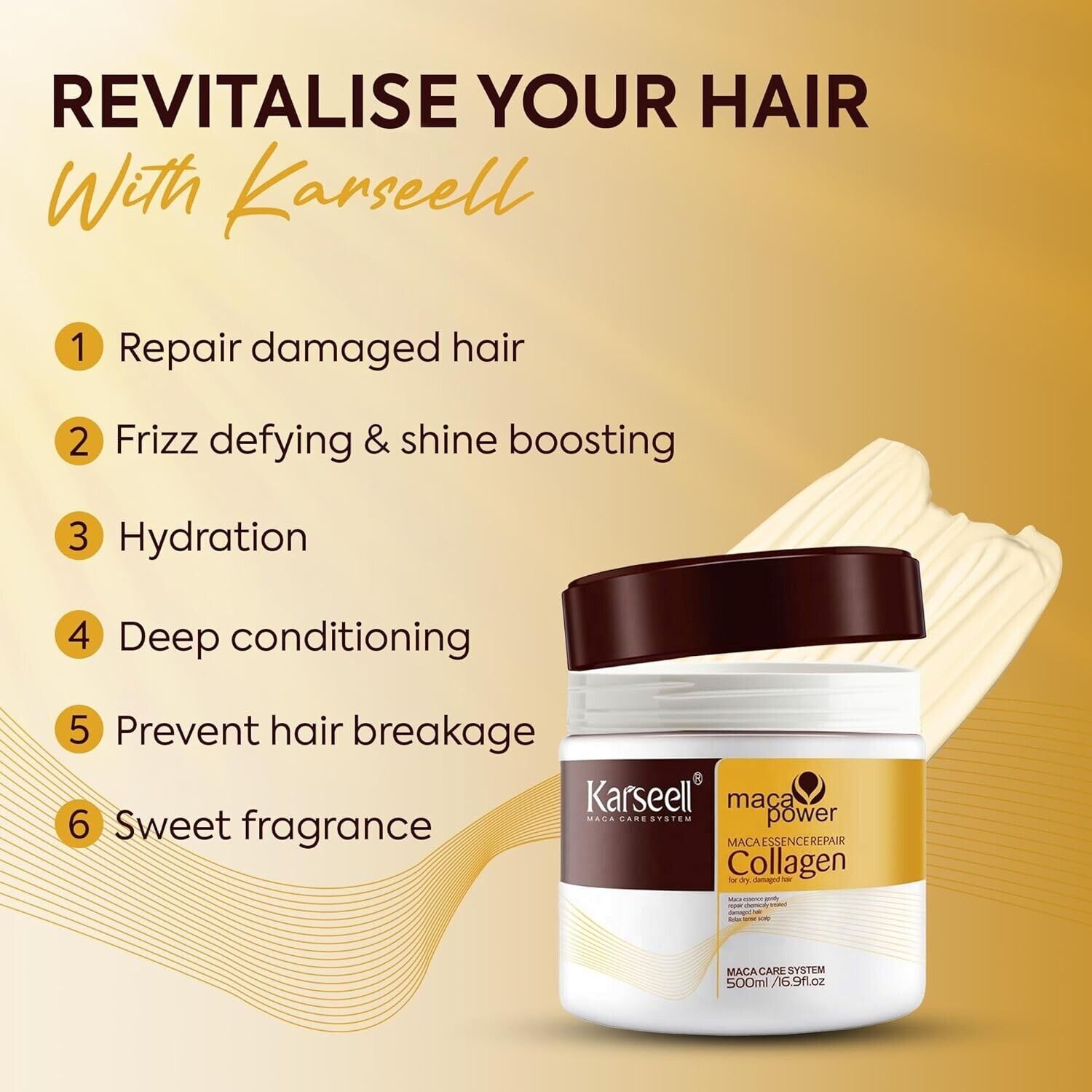 Karseell Collagen Hair Mask 500ml - All Hair Types Uses 