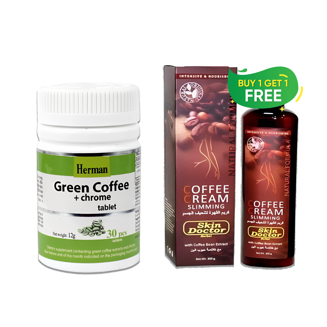 Buy 1 Green Coffee Plus Chrome Tablet Get Slimming Coffee Cream Discounted