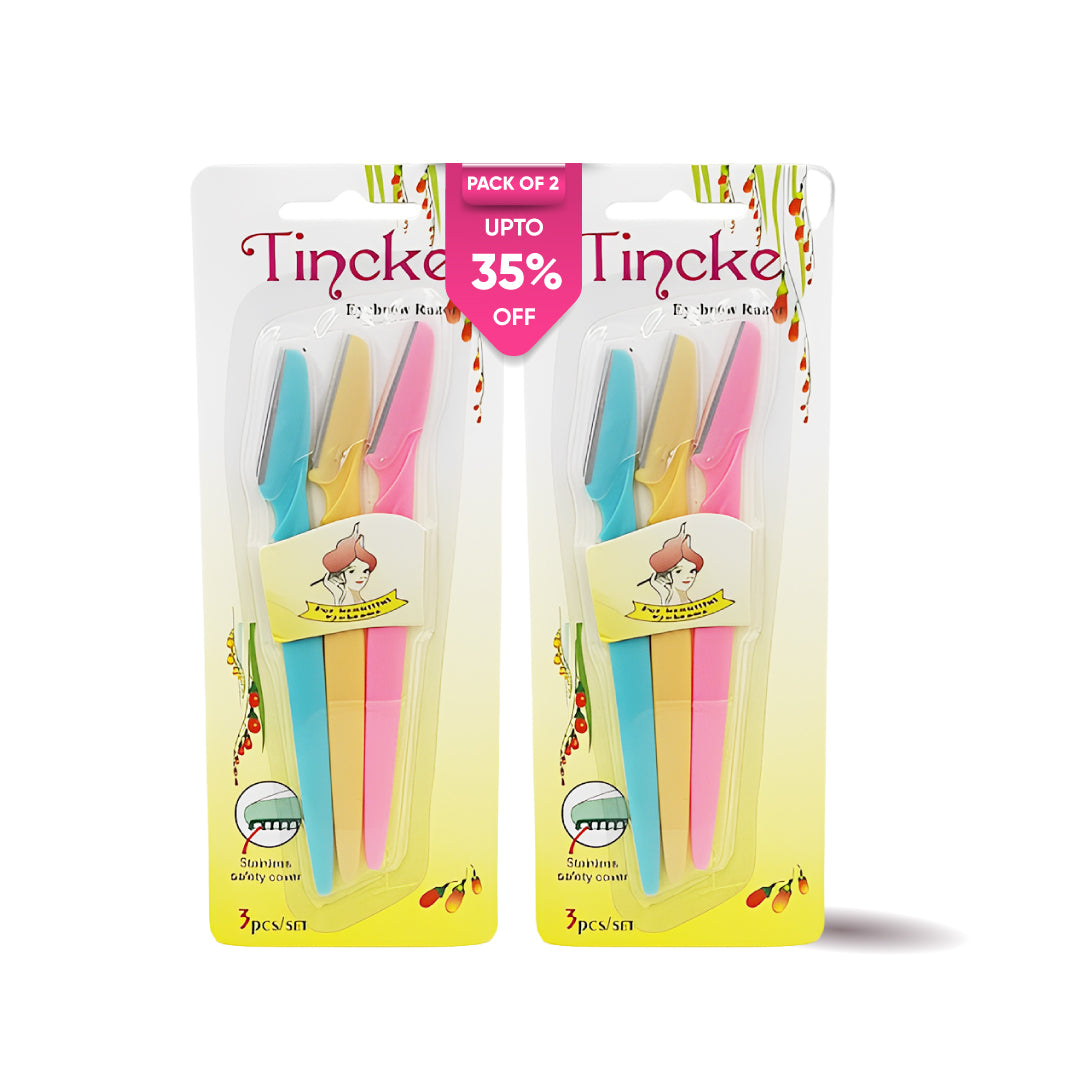 Tineke Eyebrow Razor Trimmers Multicolor Pack of Two